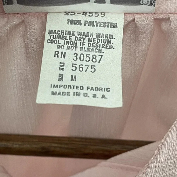 Vintage Laura Mae Button Front Pink Lightweight preppy Old Money USA Size Medium - Picture 5 of 6